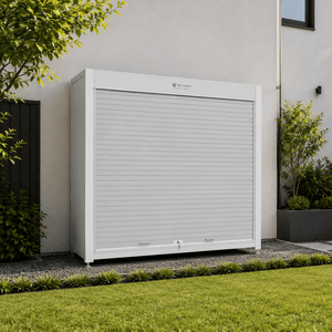 Roller door cabinet locker outside