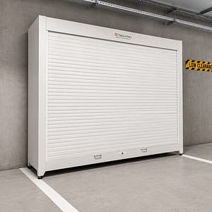 Car park carport roller door storage locker shed
