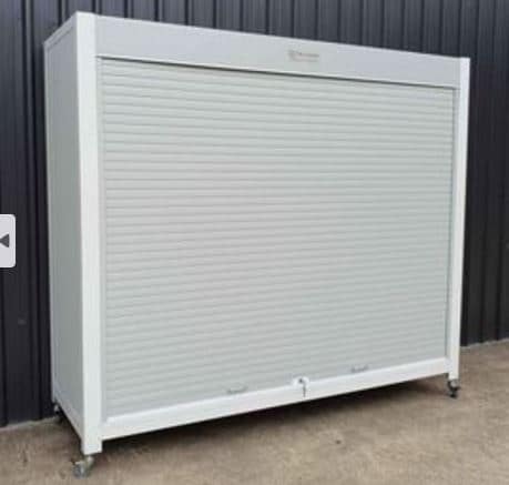 Metal storage locker on wheels
